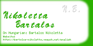 nikoletta bartalos business card